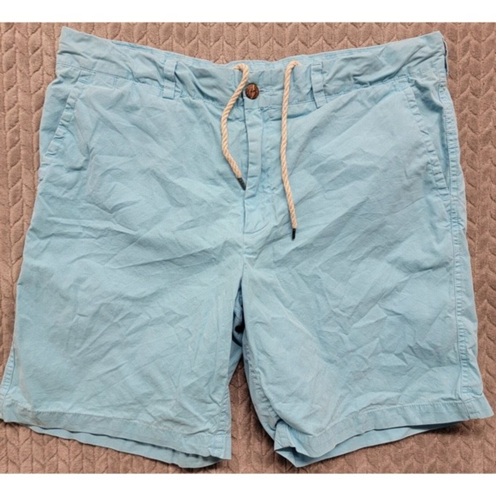 Polo Ralph Lauren Men's Drawstring Dock Chino Shorts Size 36‎ Cotton Nylon Blue